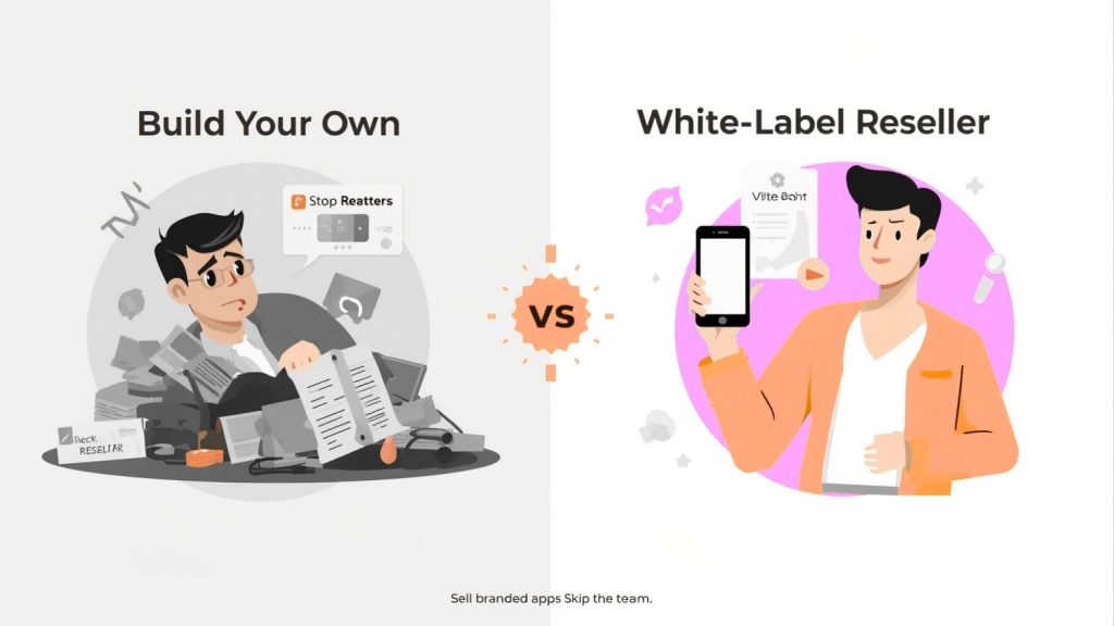white-label app reseller vs building your own app platform